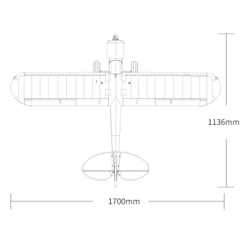 FMS Samolot PIPER PA-18 Super Cub 1700mm + Pływaki + Żyroskop FMS REFLEX V2 PNP